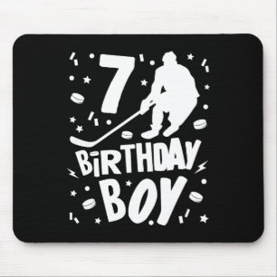 7th Birthday Boy Ice Hockey Kids 7 Years Old Party Mouse Pad