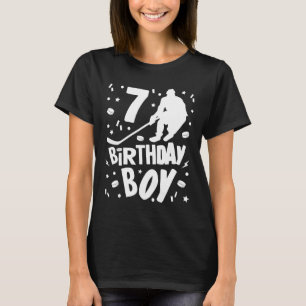 7th Birthday Boy Ice Hockey Kids 7 Years Old Party T-Shirt