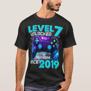 7Th Birthday Boy Level 7 Gamer 7 Year Video Game T-Shirt