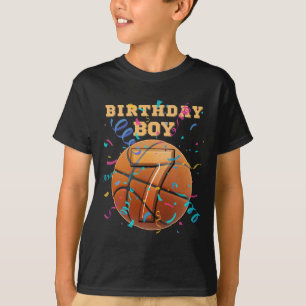 7th Birthday Boy Seven 7 Years Old Sketll Players T-Shirt