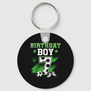 7th Birthday Boy Soccer 7 Year Old Sport 7yr Boys Keychain