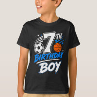7th birthday boy soccer basketball graphic