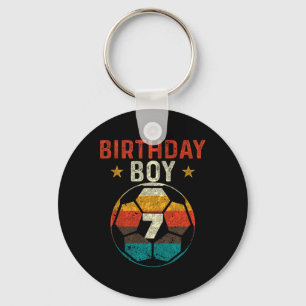 7th Birthday Boy Soccer Lover 7 Years Old Bday Keychain