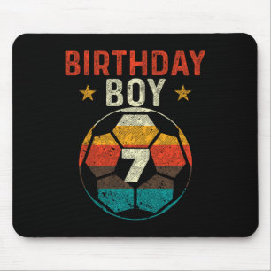 7th Birthday Boy Soccer Lover 7 Years Old Bday  Mouse Pad
