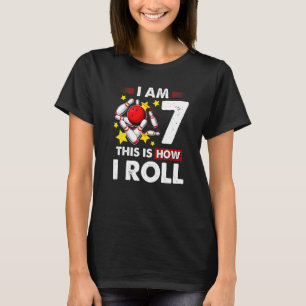 7th Birthday Boys Bowling This Is How I Roll 7 Yea T-Shirt