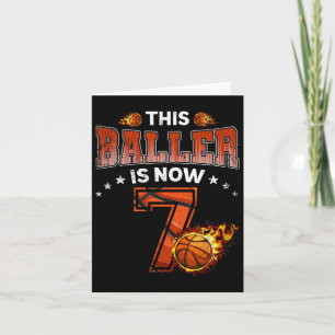 7th Birthday Boys Bysketbyll Player Gifts 7 Years Card