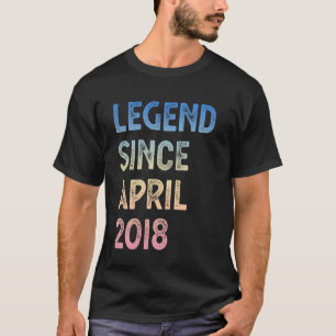 7th Birthday Boys Girls Legend Since April 2018 T-Shirt