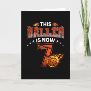 7th Birthday Boys Sketll Player Gifts 7 Years Old Card