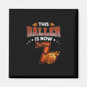 7th Birthday Boys Sketll Player Gifts 7 Years Old Magnet