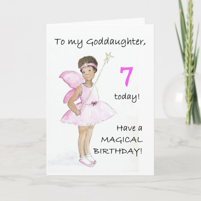 7th Birthday Card for a Goddaughter (Front)