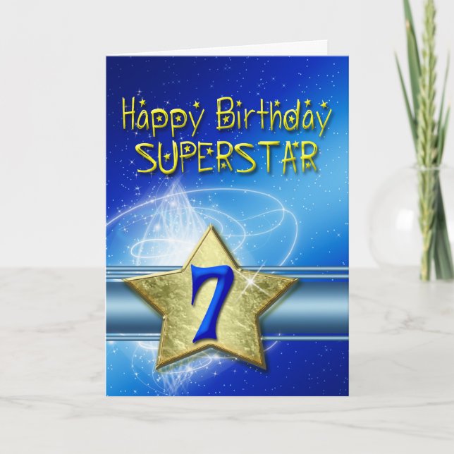 7th Birthday card for Superstar (Front)