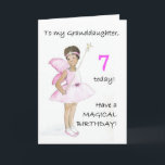 7th Birthday Card for the Granddaughter<br><div class="desc">A 7th Birthday Card is a major,  with a black fairy in pink dress,  from a watercolor illustration by Judy Adamson. Please feel free to customise the inside message and contact me through my store if you would like changes to the front cover.</div>
