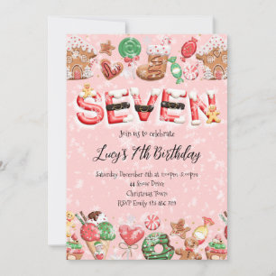 7th Birthday Christmas Party Invitation