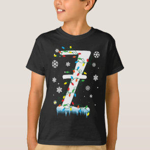 7th birthday christmas snowflake 7 year old kids T-Shirt