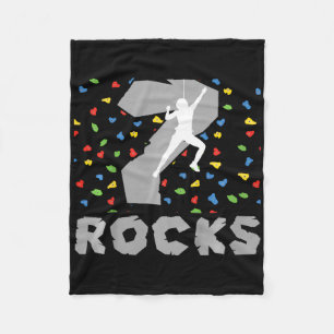 7th Birthday Climbing Seven Year Old Rock Climber Fleece Blanket
