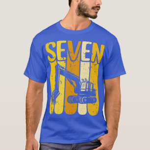 7th Birthday Construction Truck Boys Excavator T-Shirt