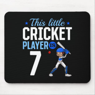 7th Birthday Cricket Player  Mouse Pad