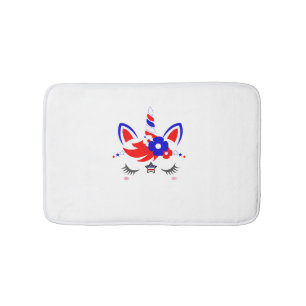 7th Birthday Dabbing Unicorn Party Gift 7 Years Ol Bath Mat