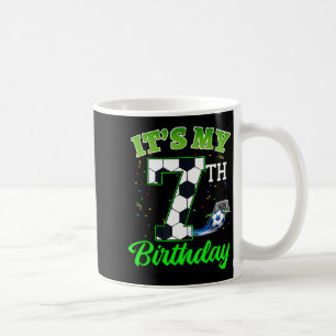 7th Birthday Football Boy Girl Kids Soccer Sports Coffee Mug