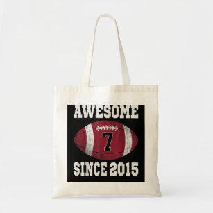 7th Birthday Football Player 7 Years Old Vintage R Tote Bag