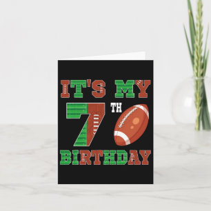 7th Birthday Football Theme 7 Year Old Football Pl Card