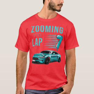 7th Birthday for 7 Year Old, Race Car Zooming T-Shirt