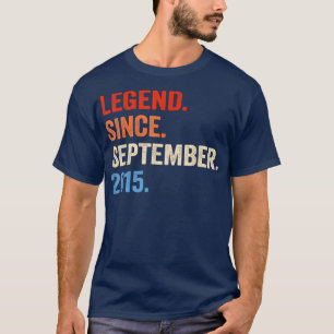 7th Birthday Gift 7 Years Old Legend Since Septemb T-Shirt