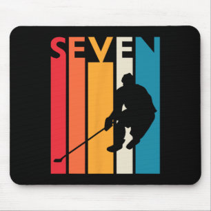7th Birthday Gift Seven Vintage Hockey Birthday 7 Mouse Pad