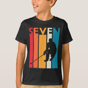 7th Birthday Gift Seven Vintage Hockey Birthday 7  T-Shirt