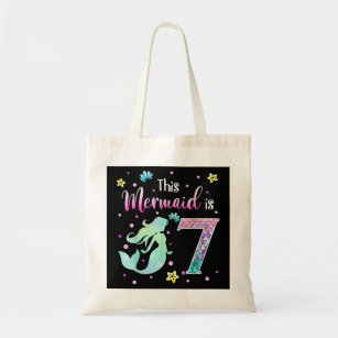 7th Birthday Gift This Mermaid Is 7 Girl Gift 7 Ye Tote Bag