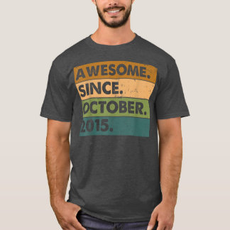 7th Birthday Gifts Awesome Since October 2015 7 Ye T-Shirt