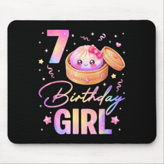 7th Birthday Girl Cute Dumpling Kawaii Anime 7 Mouse Pad