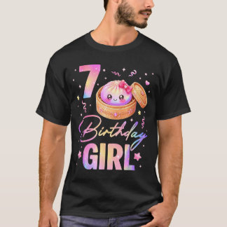 7th Birthday Girl Cute Dumpling Kawaii Anime 7 T-Shirt