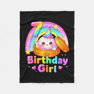 7th birthday girl dumpling kawaii pastel anime 7 fleece blanket