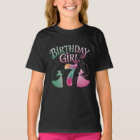 7Th Birthday Girl Witch Pink Green 7 Year Princess