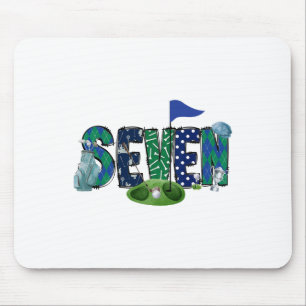 7th Birthday Golf Theme Party Golf Girl Boy Birthd Mouse Pad