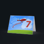 7th Birthday, Grandson, Red Airplane Card<br><div class="desc">Zoom in for birthday greetings for your grandson on his 7th birthday! He will love this special card that says grandson on the front.</div>