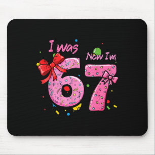 7Th birthday i 6 now im 7 bow six seven girls kids Mouse Pad