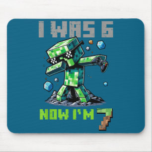 7Th birthday i 6 now im 7 pixel dab 67 boys kids y Mouse Pad