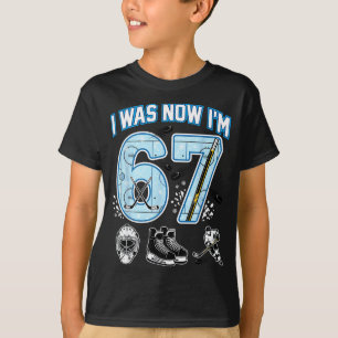 7th Birthday I Was 6 Im 7 Six Seven 67 Ice Hockey T-Shirt