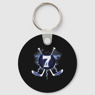 7th Birthday - Ice Hockey 7 Years Old Keychain