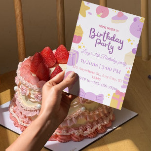 7th Birthday Invitation girl 