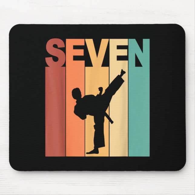 7th Birthday Karate Taekwondo Theme 7 Year Old Mouse Pad (Front)