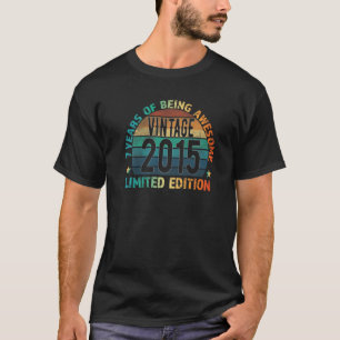 7th Birthday Kids Vintage 2015 7 Years Old Colou T-Shirt