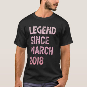 7th Birthday Legend Since March 2018 Boys Girls T-Shirt