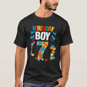 7Th Birthday Master Builder 7 Years Old Block Buil T-Shirt