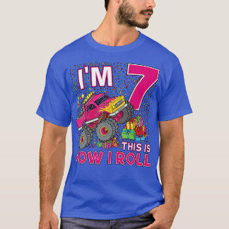 7th Birthday Monster Truck Party Gift 7 Year Old G T-Shirt