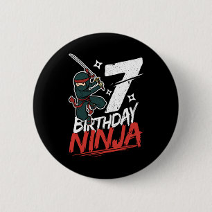7th Birthday Ninja Im 7 Years Old 2 Inch Round Button