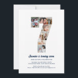 7th Birthday Number 7 Custom Photo Collage Invitation<br><div class="desc">Celebrate your child's momentous 7th Birthday with this cute invitation. It's a personalized photo collage invite that allows you to create a truly unique and memorable design. This customizable template lets you insert your own cherished photos, capturing the precious moments of your kid's year. This invitation is perfect for commemorating...</div>