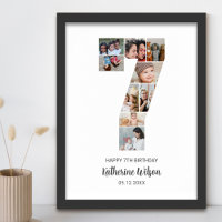7th Birthday Number 7 Photo Collage Custom Picture